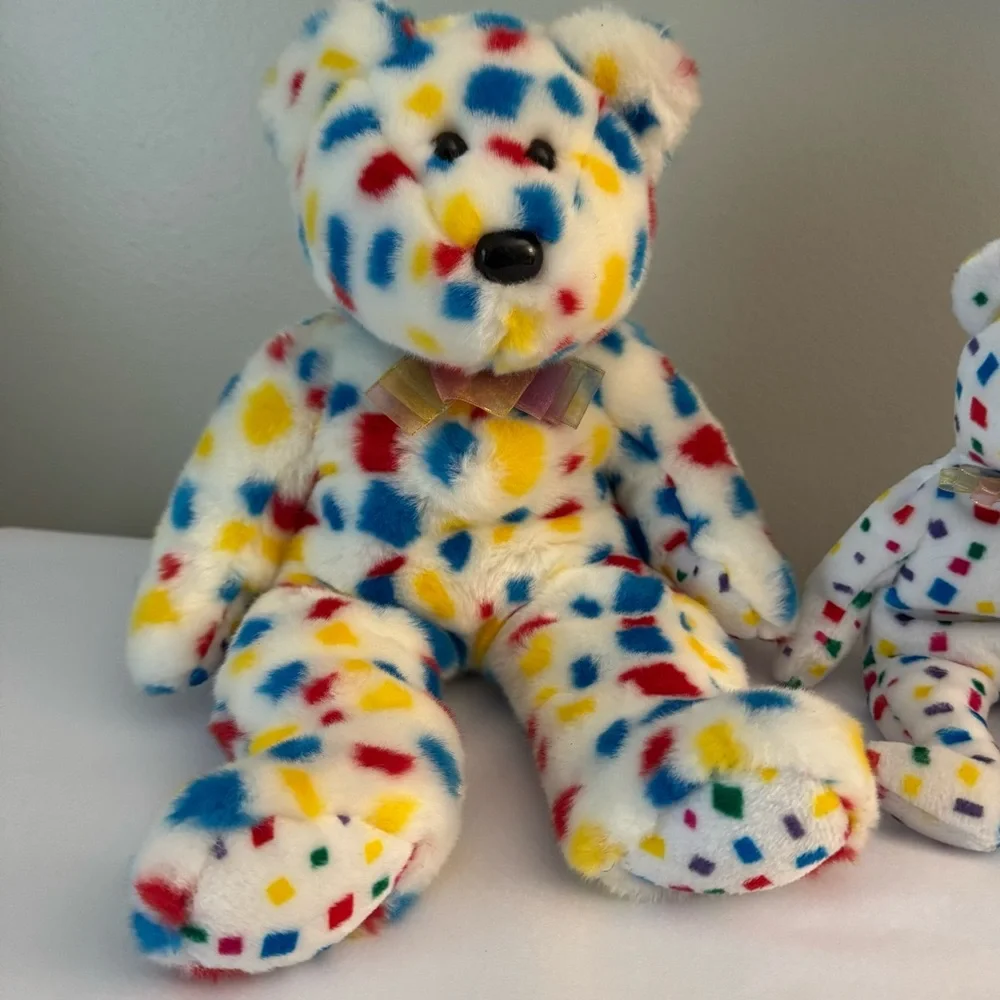 Vintage Ty 2K Multicolor Beanie Baby & Matching Beanie Buddy